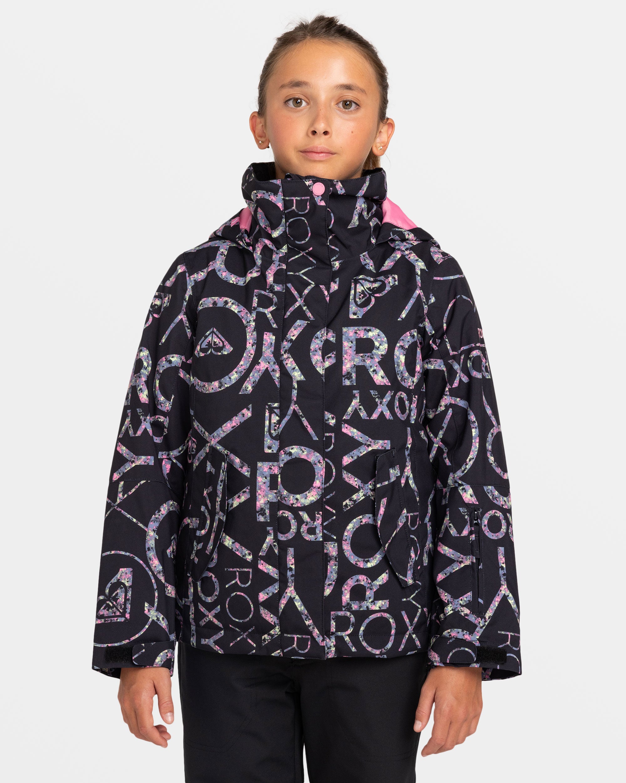 Girls 8 16 Roxy Jetty Snow Jacket True Black Lluvia Roxy