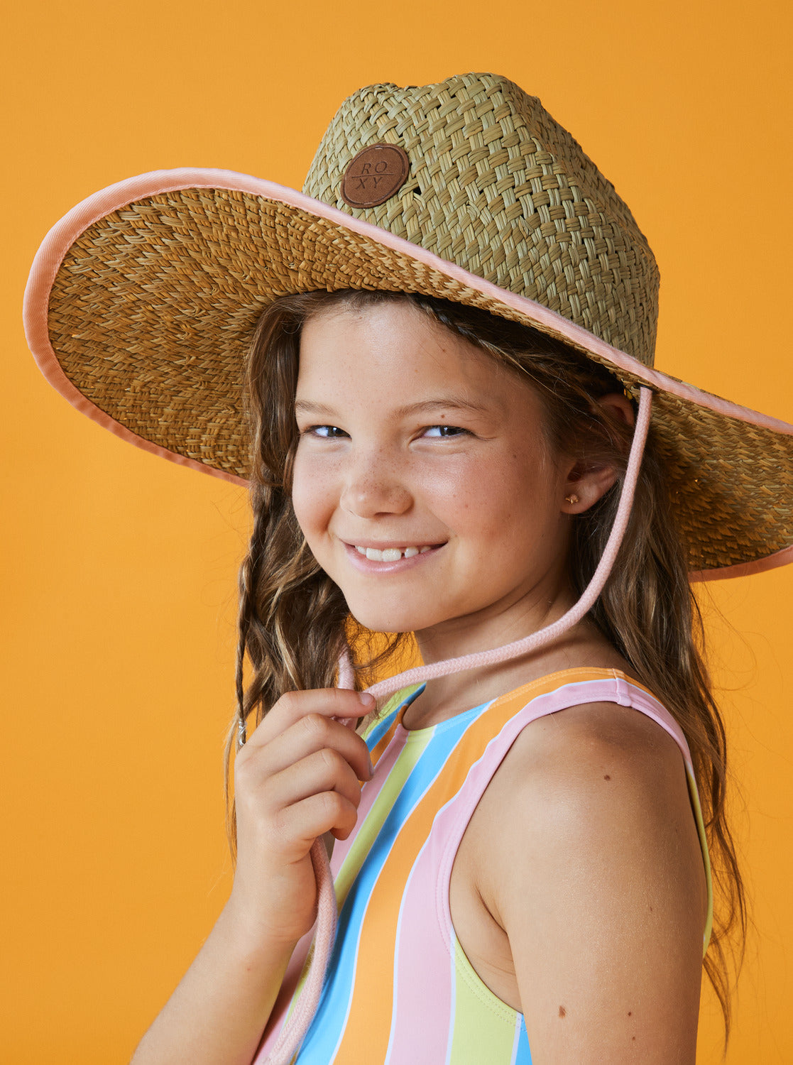 Girls 7-16 Pina To My Colada Sun Hat - Tropical Peach –