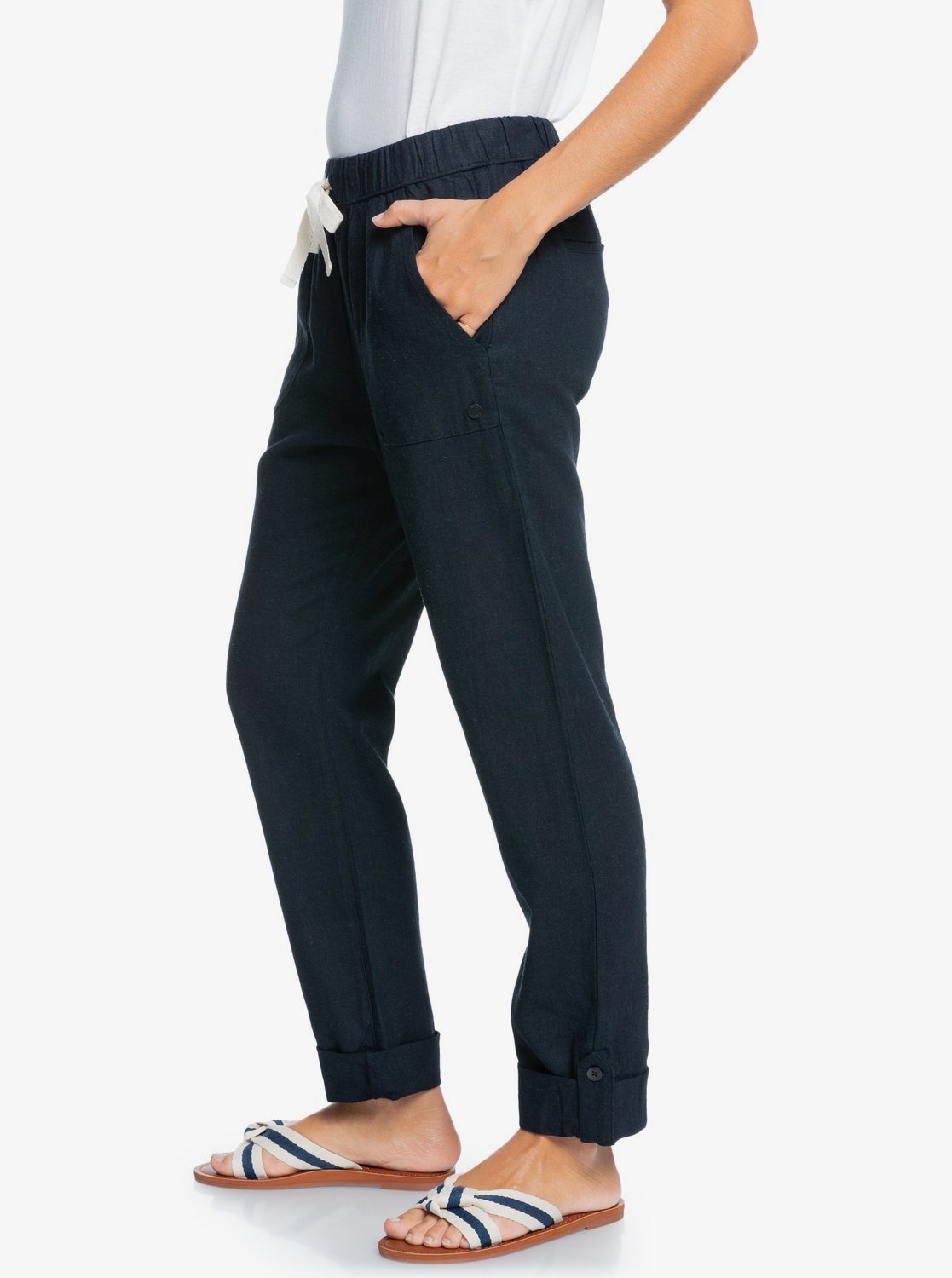 Roxy Womens On The Seashore Linen Cargo Pants – Rumors Skate and Snow