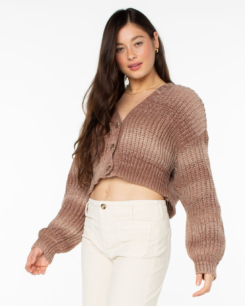 Sundaze Washed Cardigan - Warm Taupe