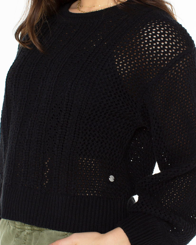 Day Break Open Knit Sweater - Anthracite