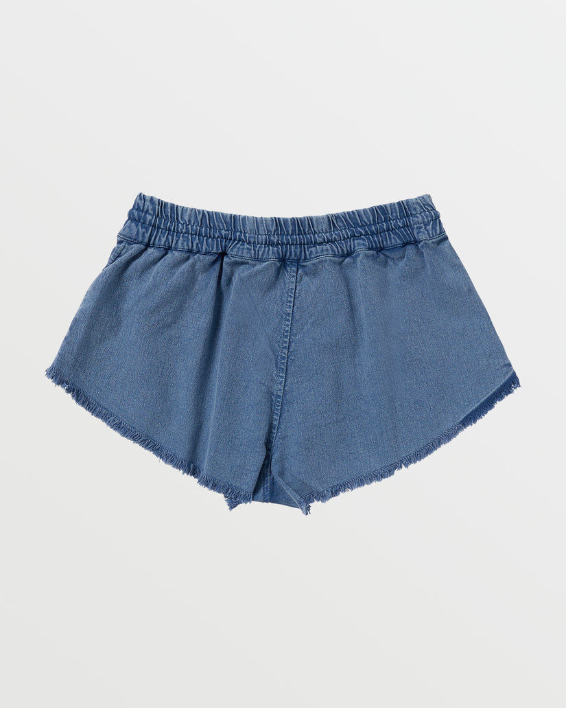 Scenic Route Elastic Waist Shorts - Bijou Blue