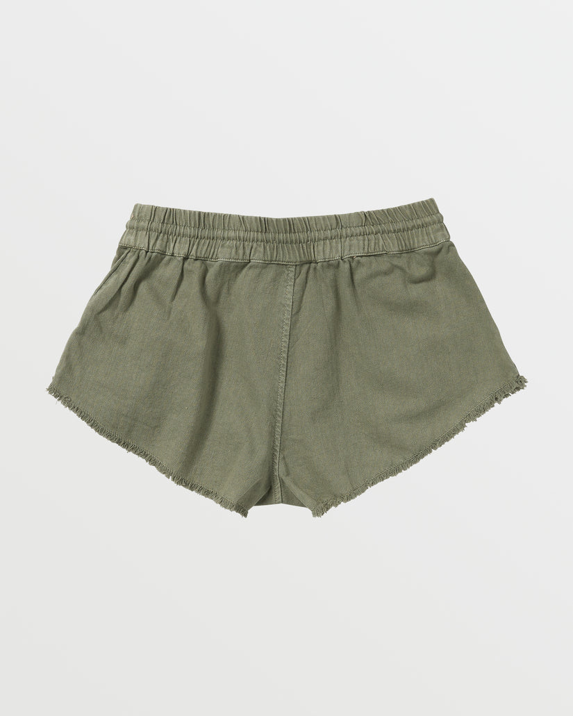 Scenic Route Elastic Waist Shorts - Deep Lichen Green