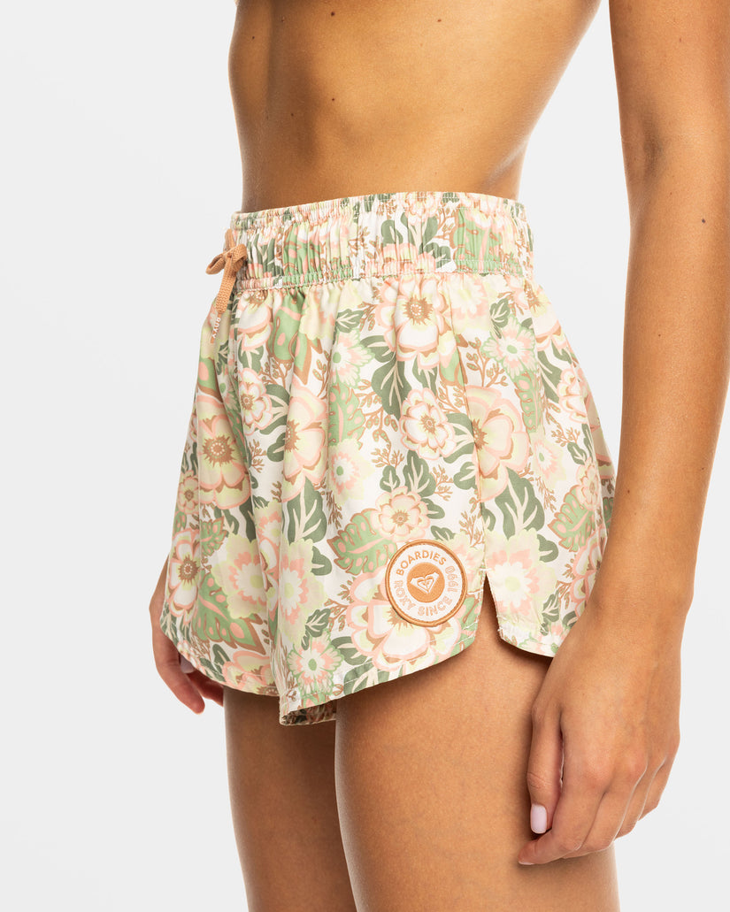 No Bad Waves Boardshorts - Oil Green Wild Flower Swim