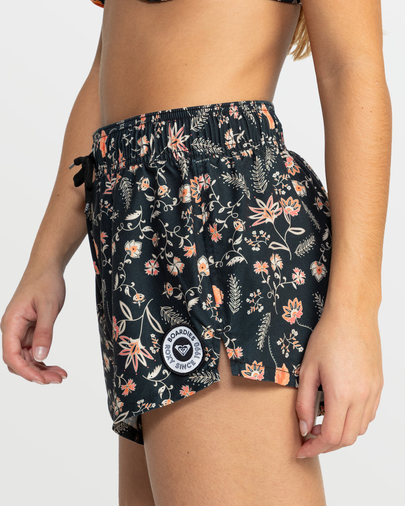 No Bad Waves Printed Boardshorts - Anthracite Kerala Border