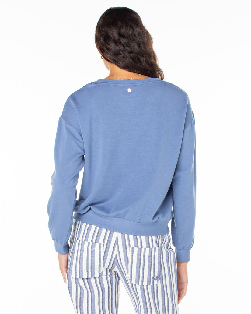 Surfing By Moonlight Pullover Sweatshirt - Infinity Blue