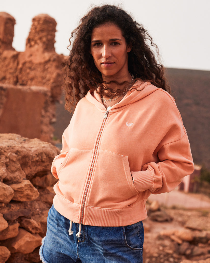 Sahara Vibes Zip Hoodie - Terra Cotta