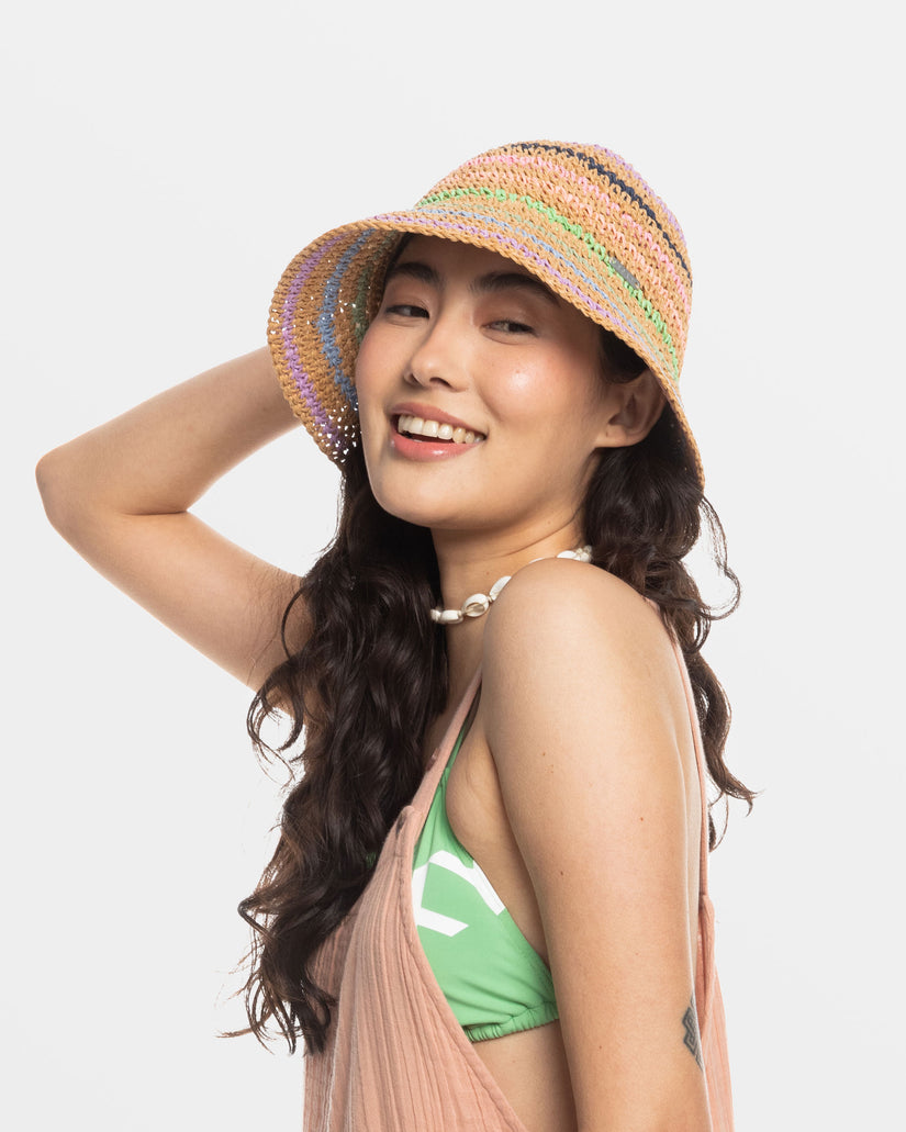 Candied Peacy Sun Hat - Natural