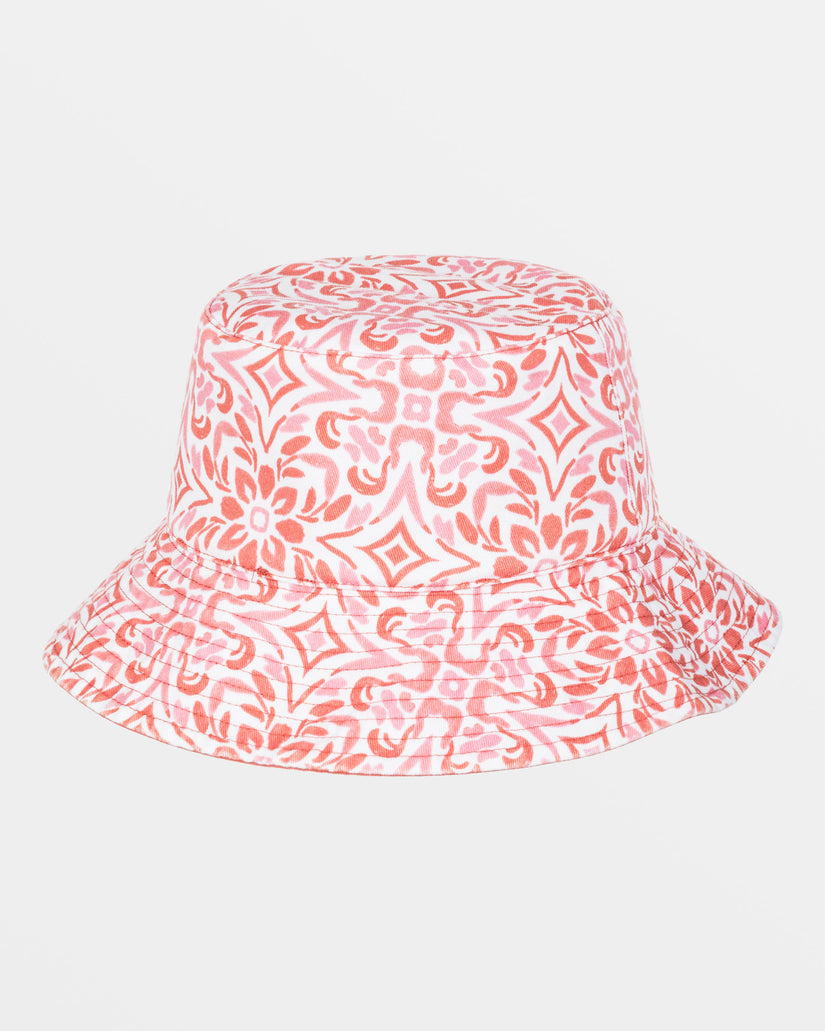 Jasmine Paradise Reversible Bucket Hat - Cloud Dancer Fresco Tile