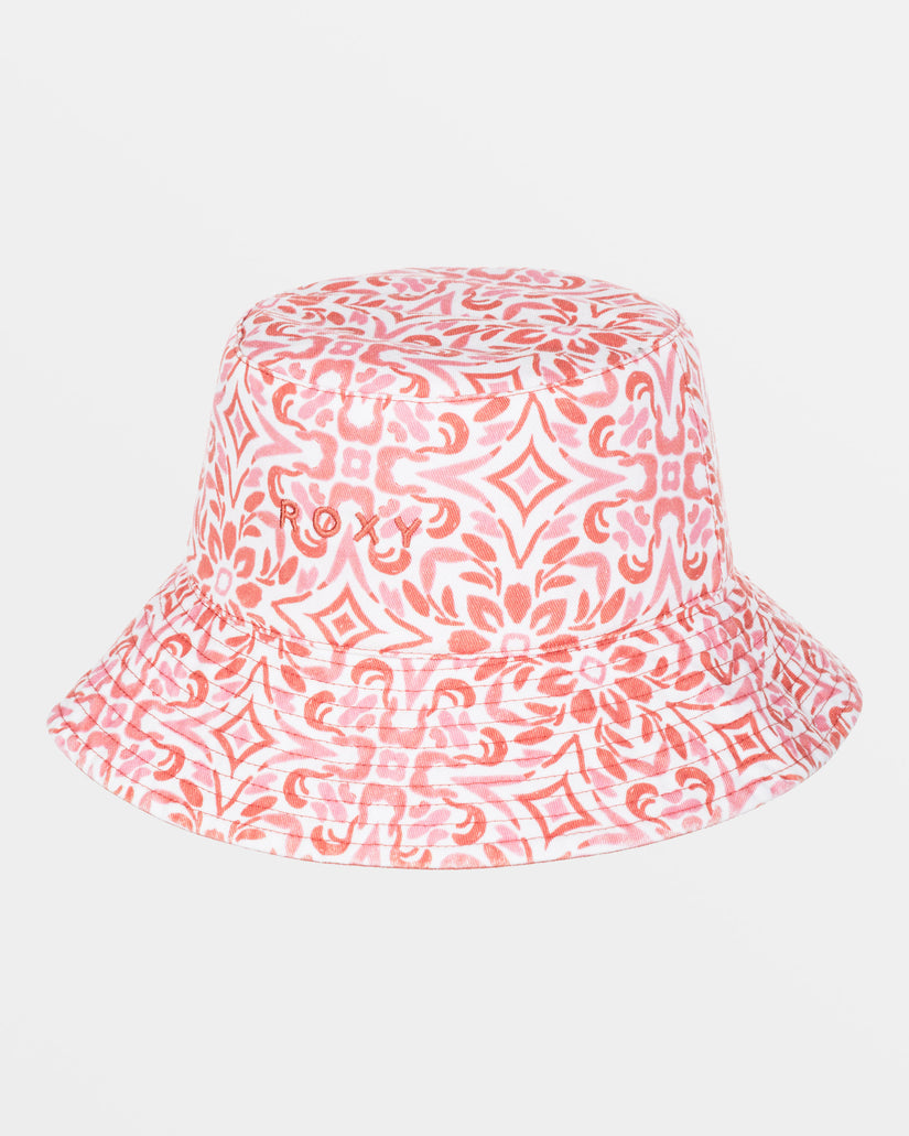 Jasmine Paradise Reversible Bucket Hat - Cloud Dancer Fresco Tile