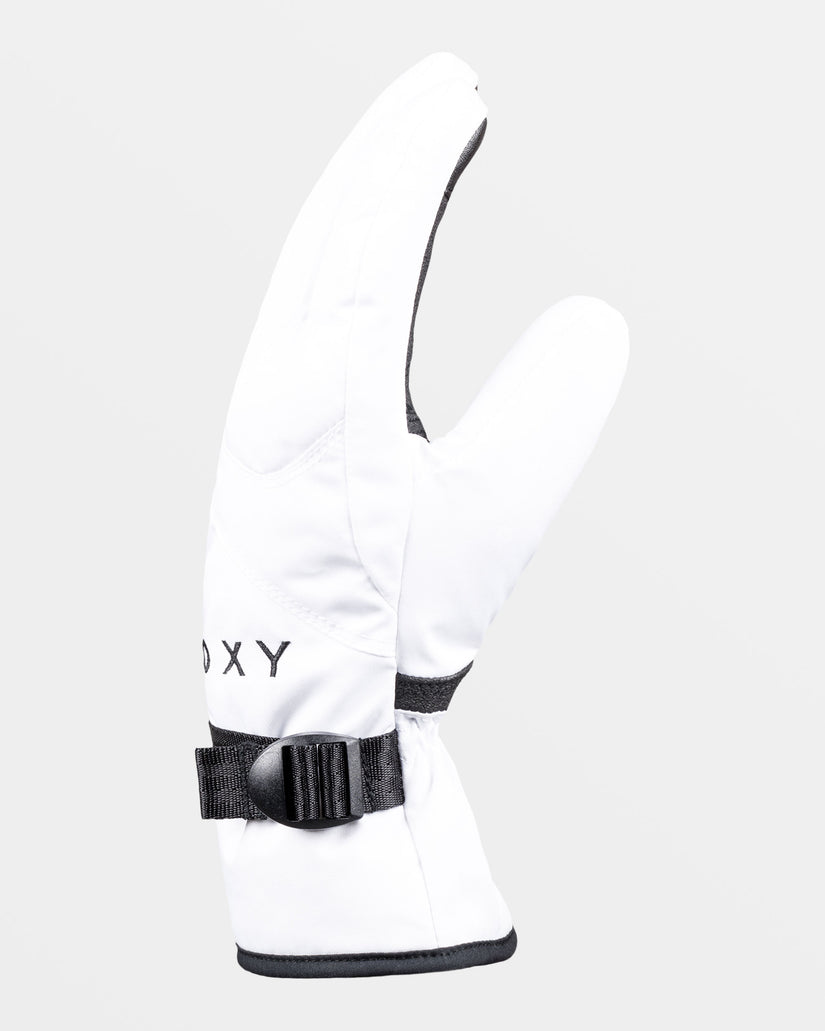 Roxy Jetty Solid Insulated Snowboard/Ski Gloves - Bright White