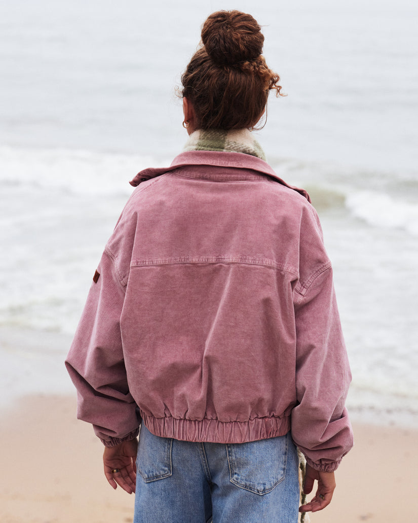 Slow Song Oversized Corduroy Jacket - Mauve Orchid