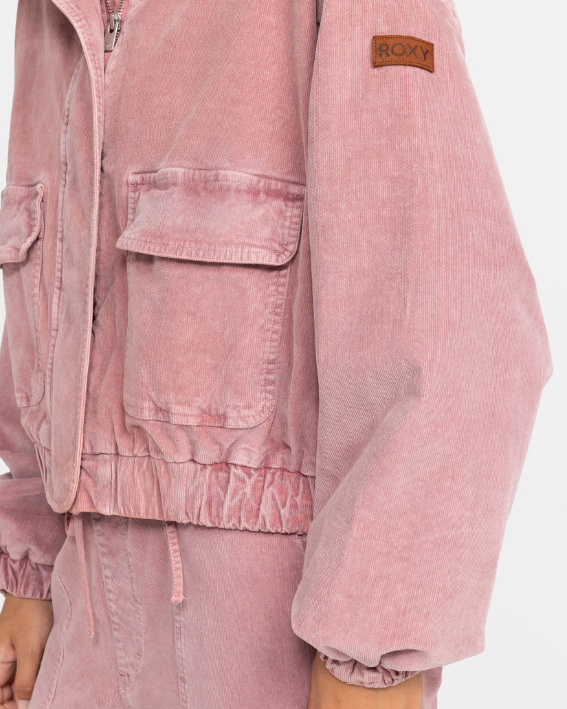 Slow Song Oversized Corduroy Jacket - Mauve Orchid