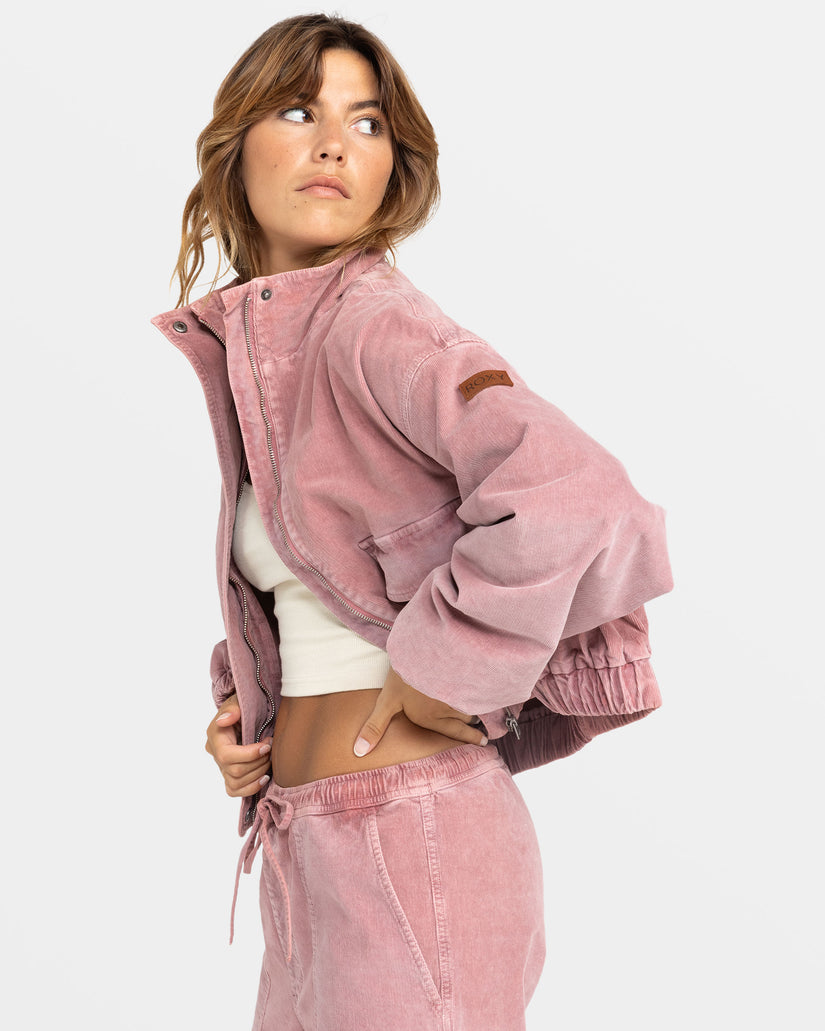 Slow Song Oversized Corduroy Jacket - Mauve Orchid