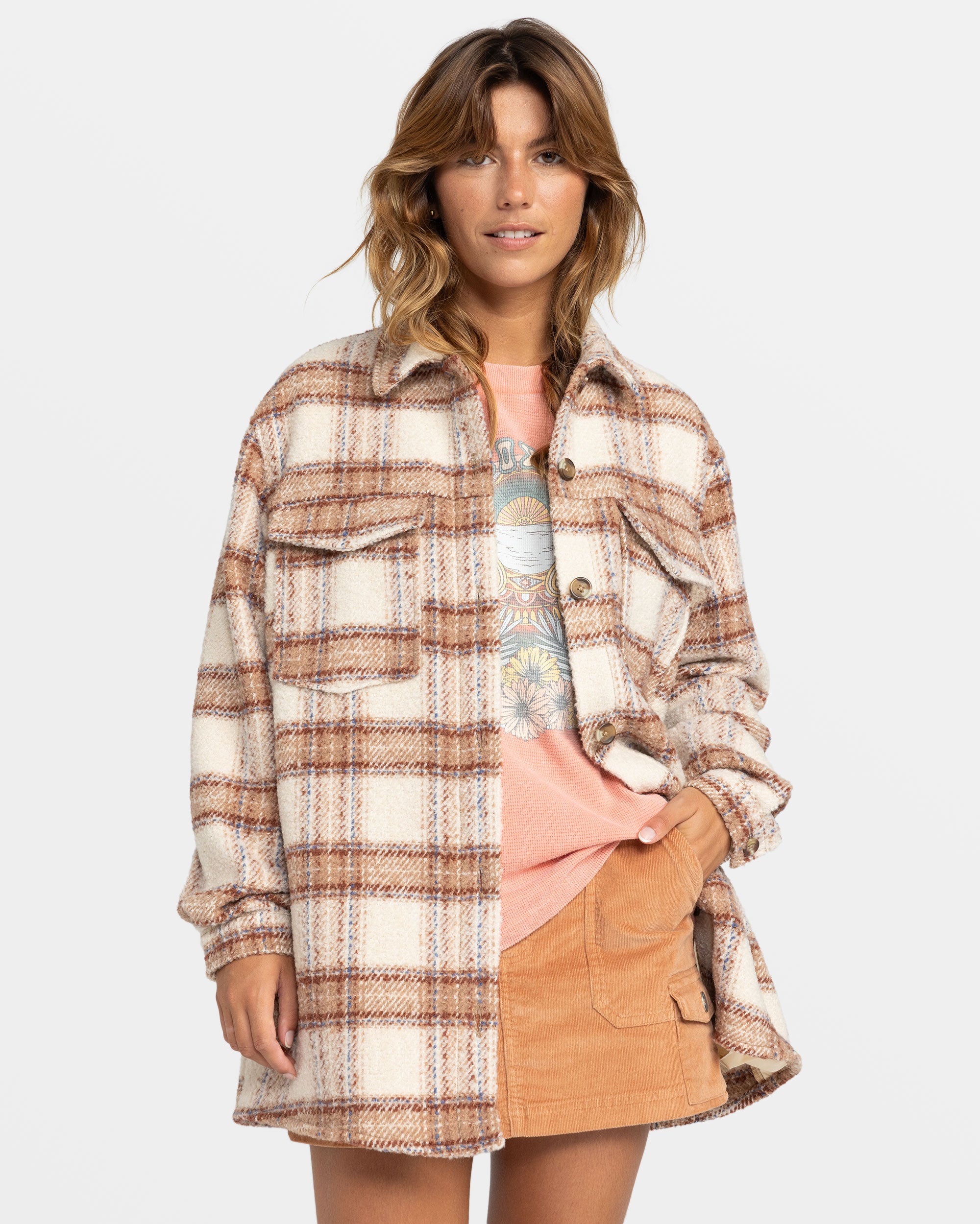 Check The Swell IIII Shacket - Parchement Paradise Plaid | Roxy.com