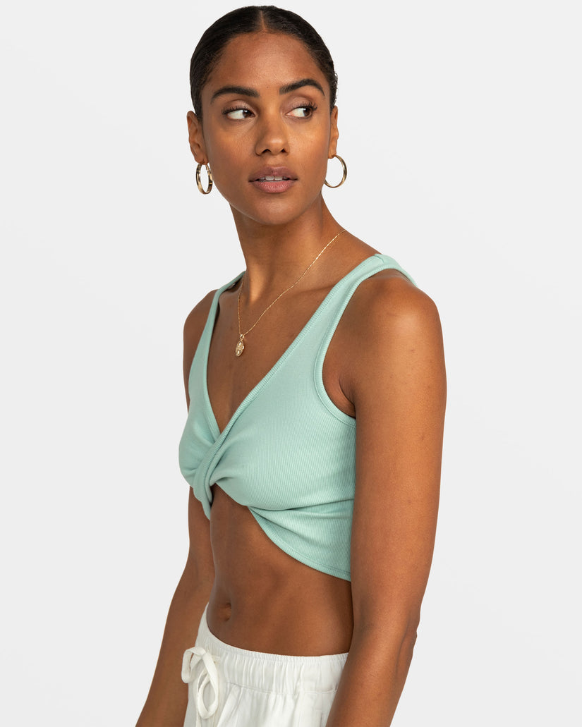 Riviera Cropped Tank Top - Blue Surf