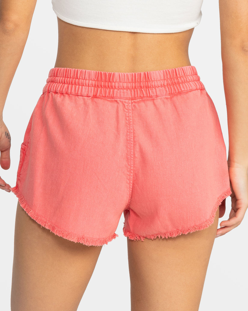 Scenic Route Elastic Waist Shorts - Hibiscus