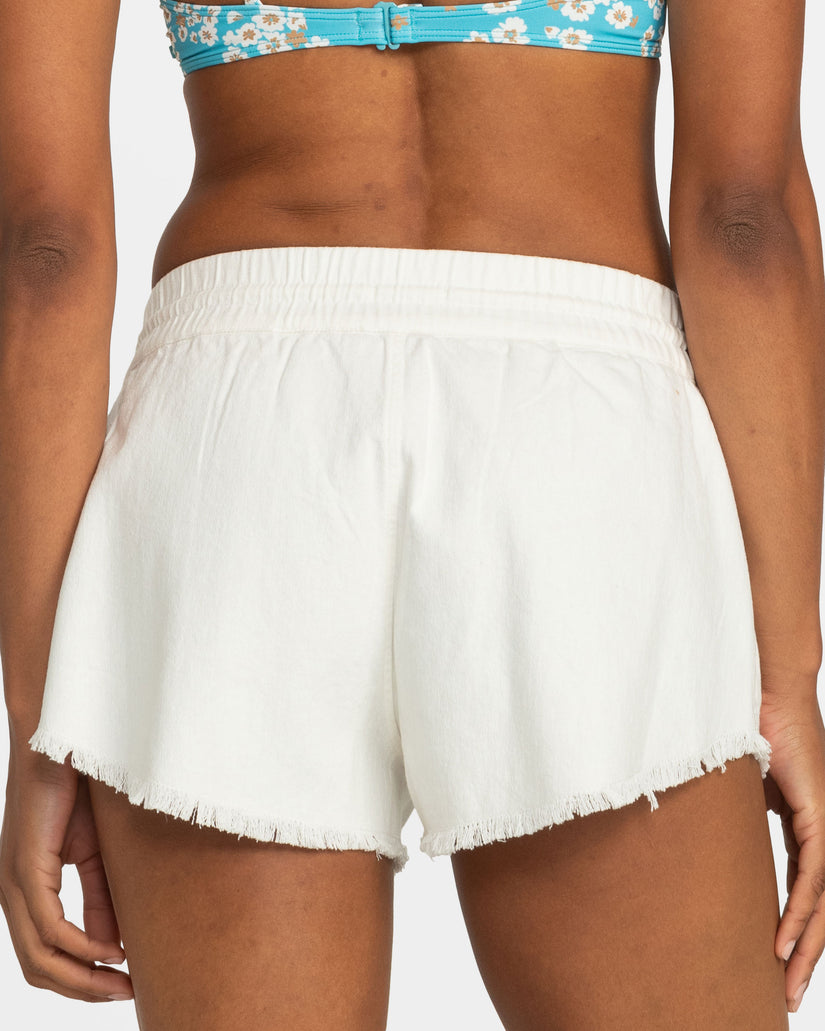 Scenic Route Elastic Waist Shorts - Egret