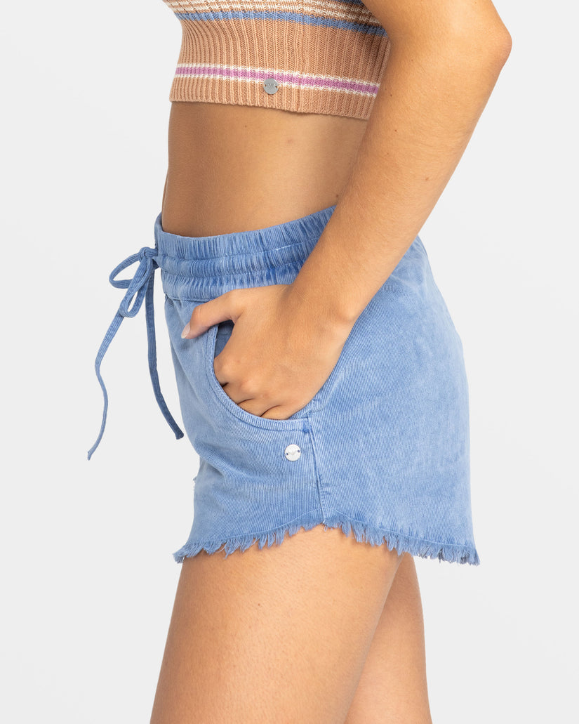 Scenic Route Corduroy Shorts - Infinity Blue