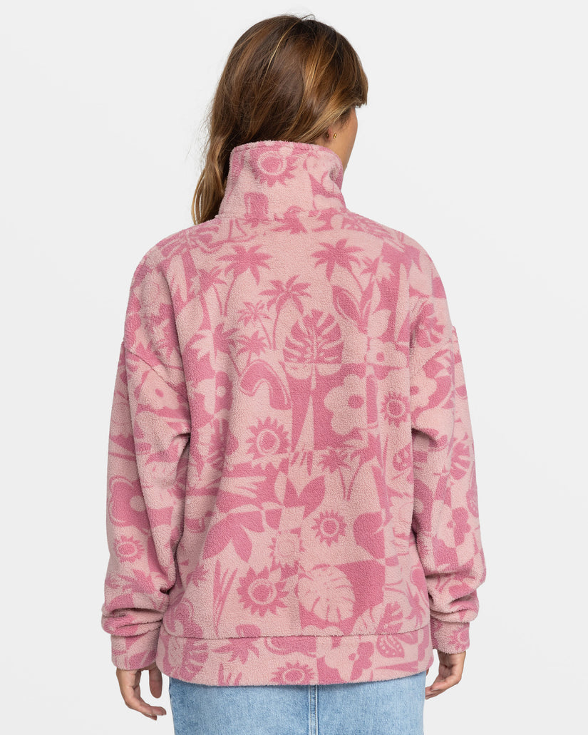 Live Out Loud Half Zip Polar Pullover - Mauve Orchid Sliceoparadise Po