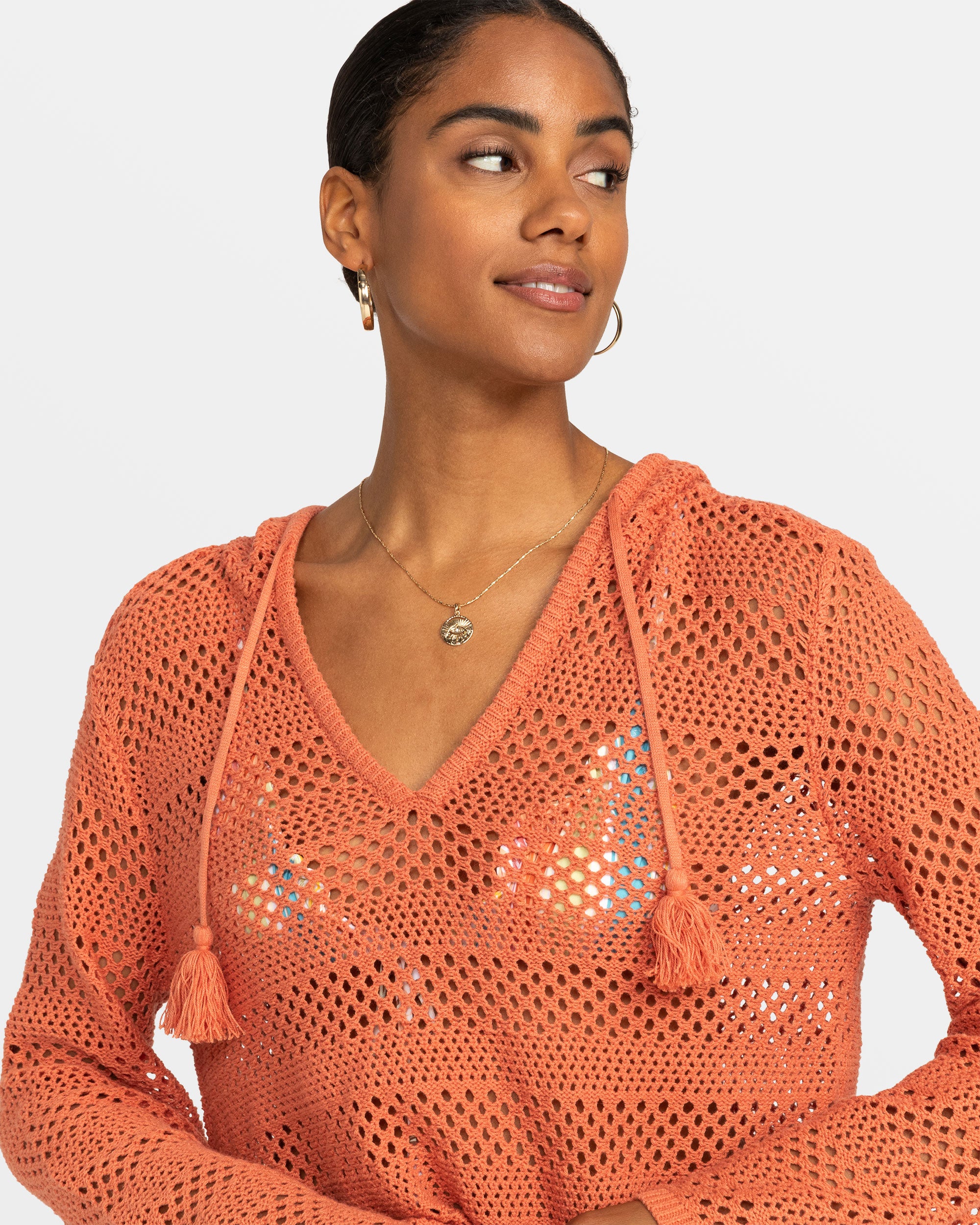 Orange poncho sweater best sale