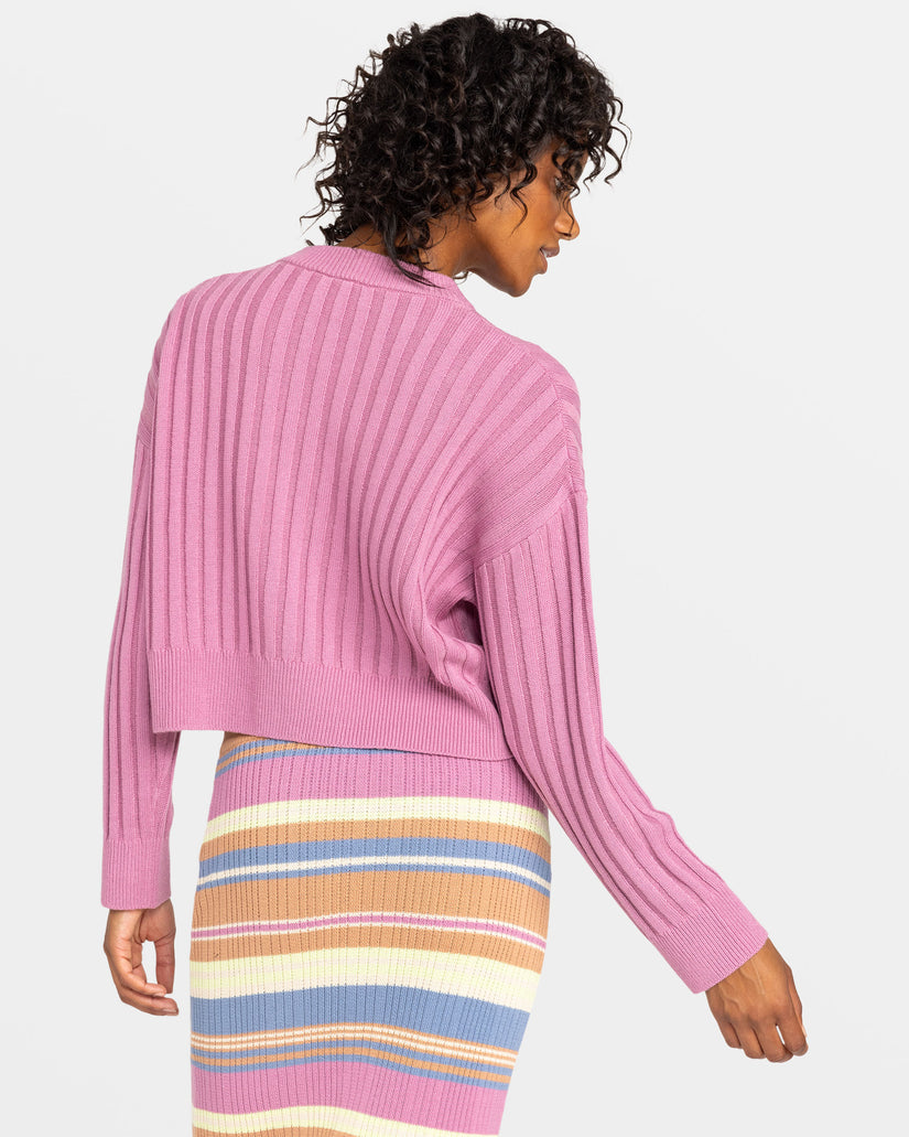 Exploring Diary Crew Neck Sweater - Mauve Orchid