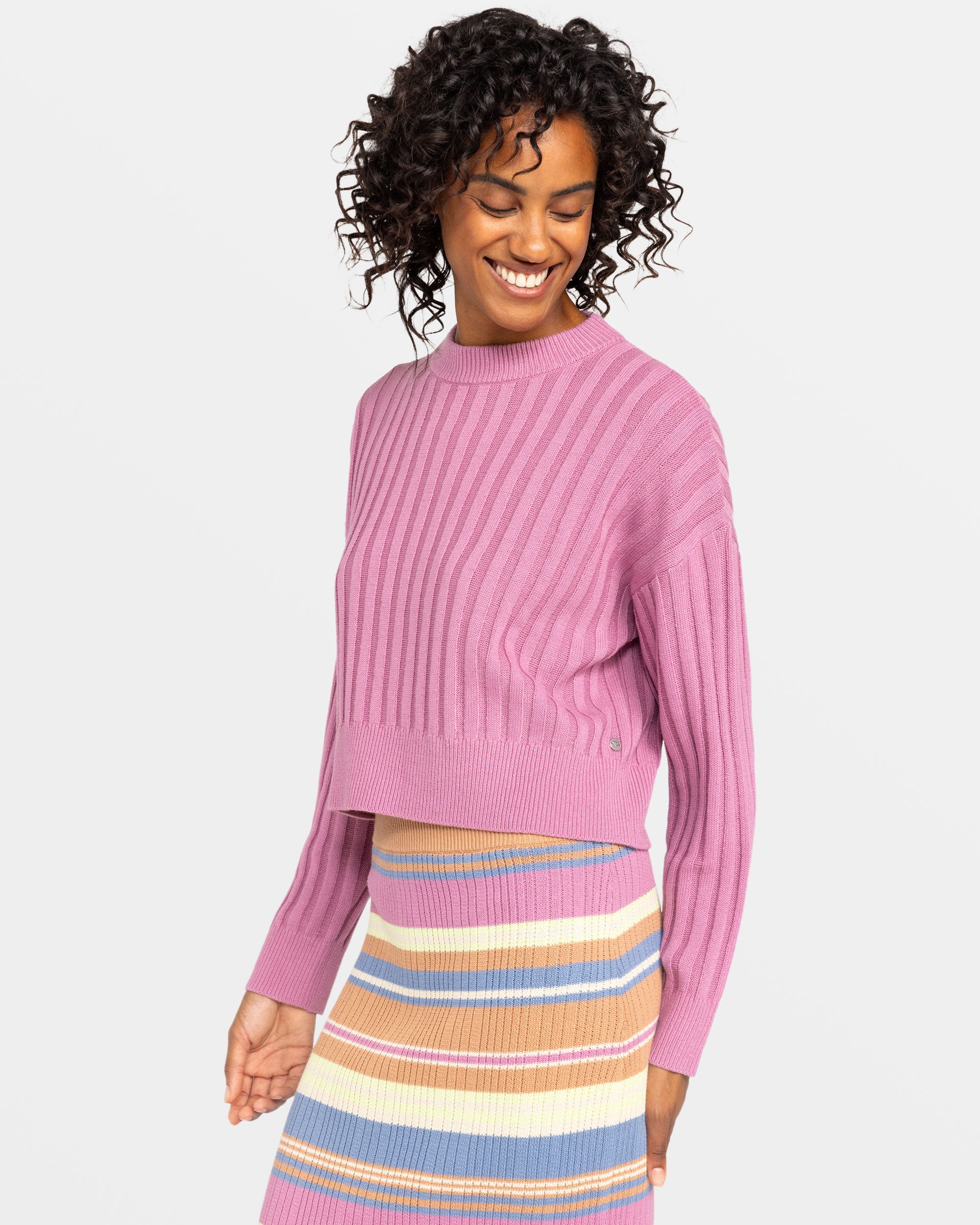 Exploring Diary Crew Neck Sweater - Mauve Orchid - MAUVE ORCHID / XS