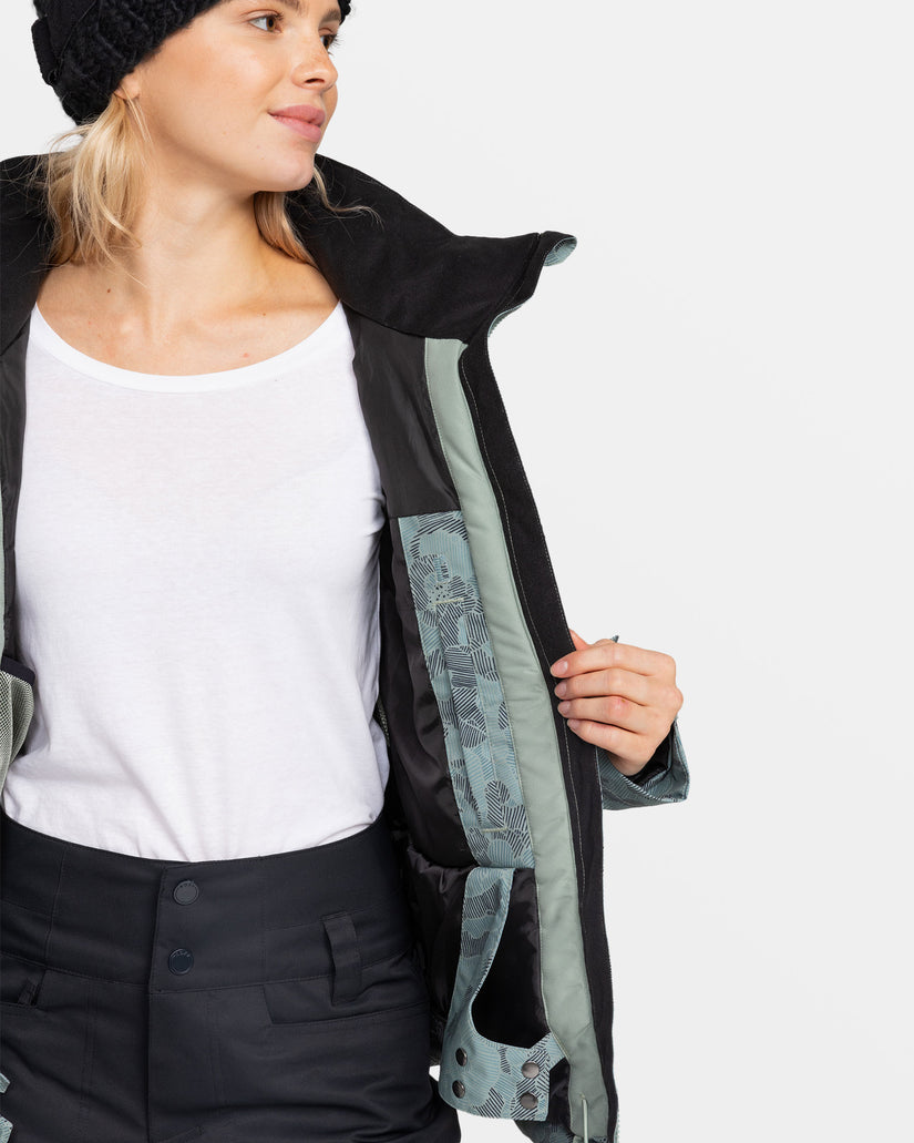 Roxy Jetty Snow Jacket - Lily Pad Sketch Book