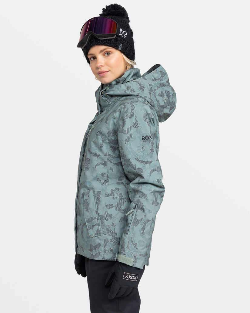 Roxy Jetty Snow Jacket - Lily Pad Sketch Book