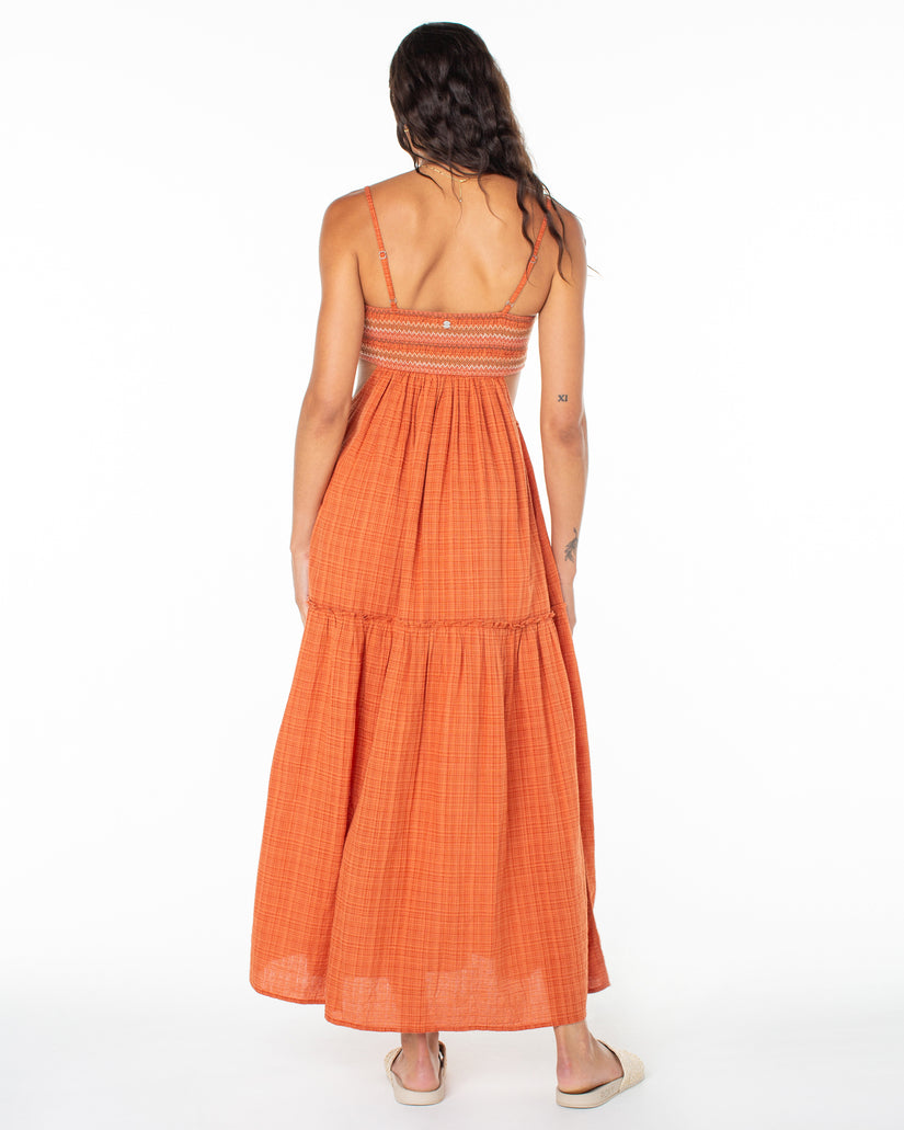 Hot Tropics Flowy Maxi Dress - Ginger Spice