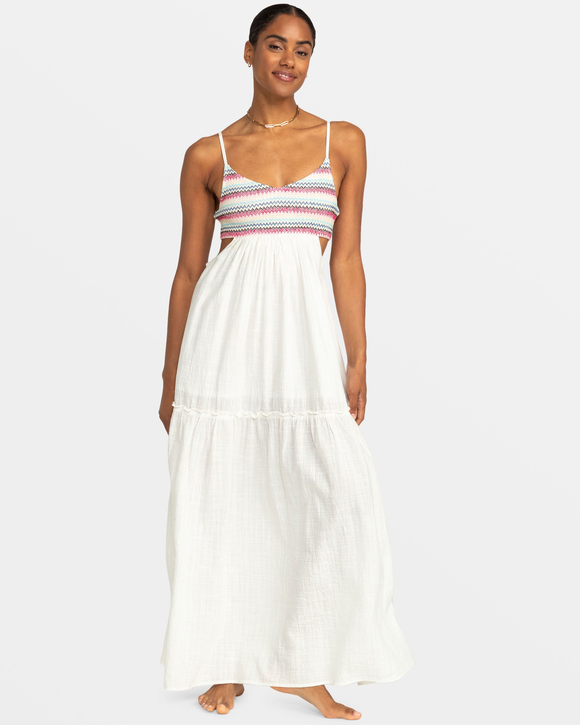 Hot Tropics Flowy Maxi Dress Snow White Roxy