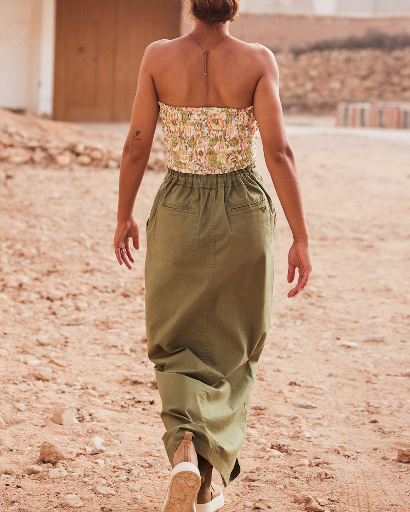 Iconic Land Midi Skirt - Oil Green