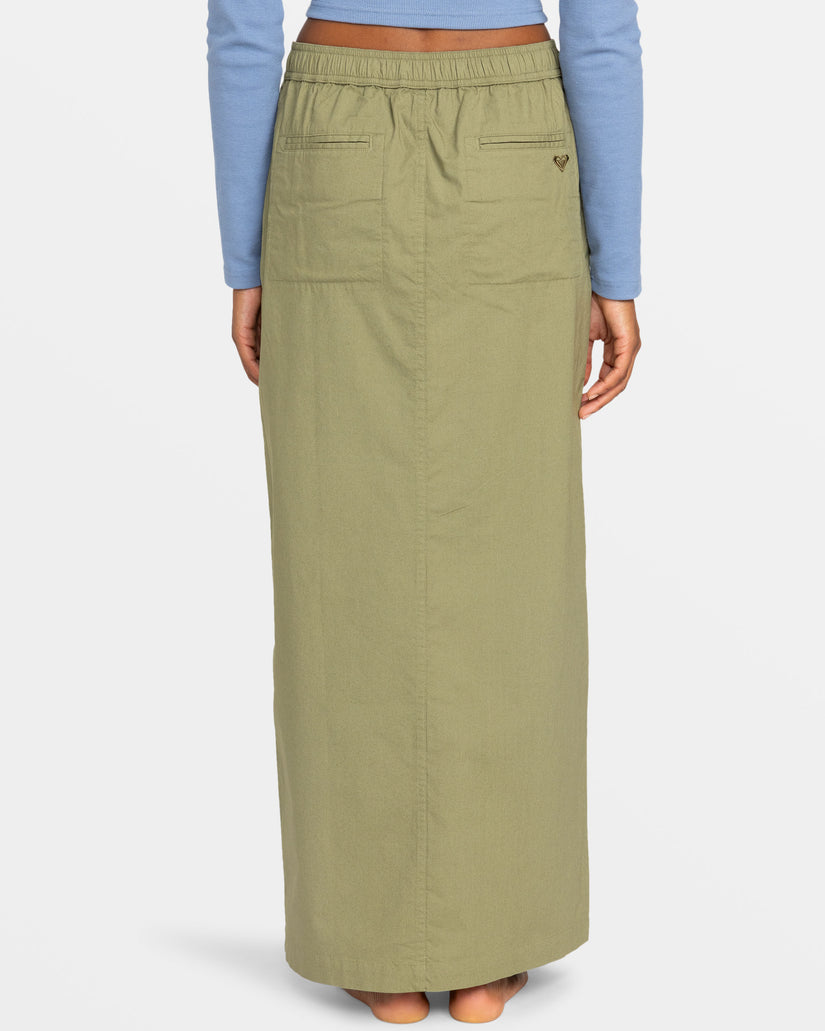 Iconic Land Midi Skirt - Oil Green