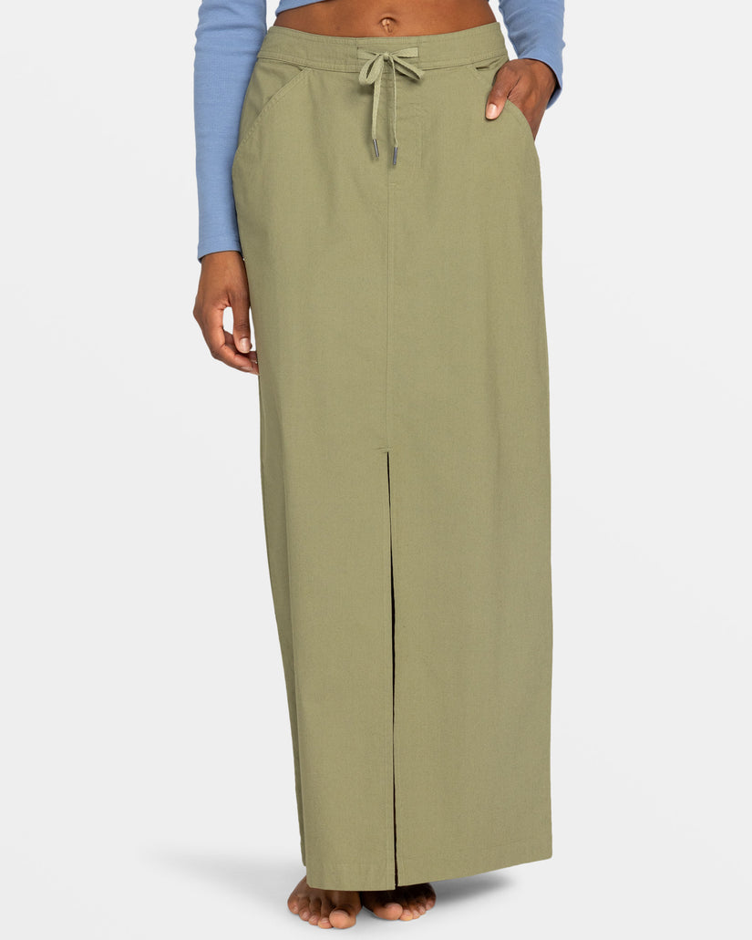 Iconic Land Midi Skirt - Oil Green