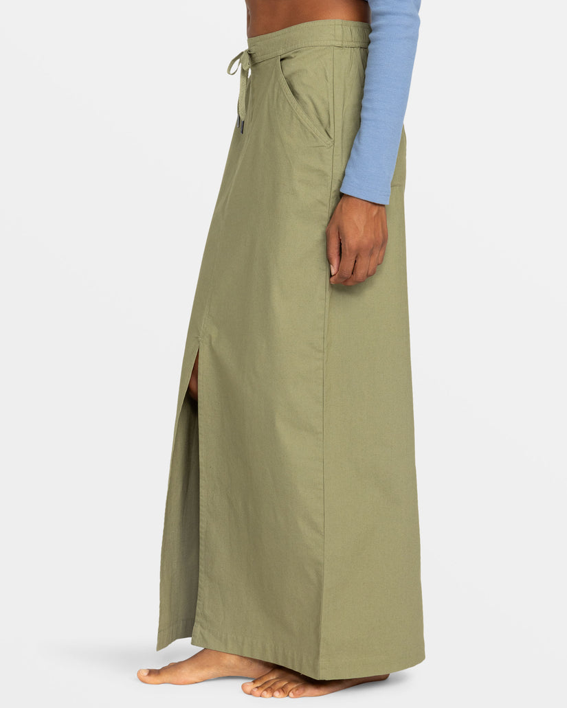 Iconic Land Midi Skirt - Oil Green