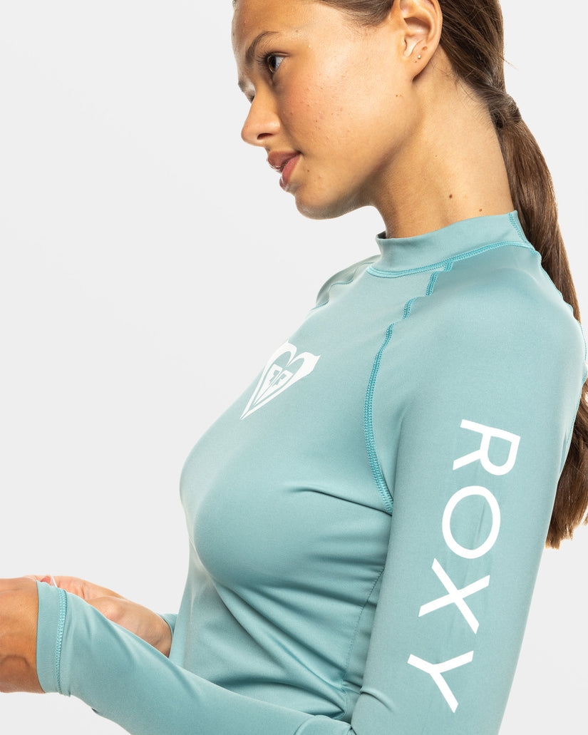 Whole Hearted Long Sleeve Upf 50 Rashguard - Mineral Blue