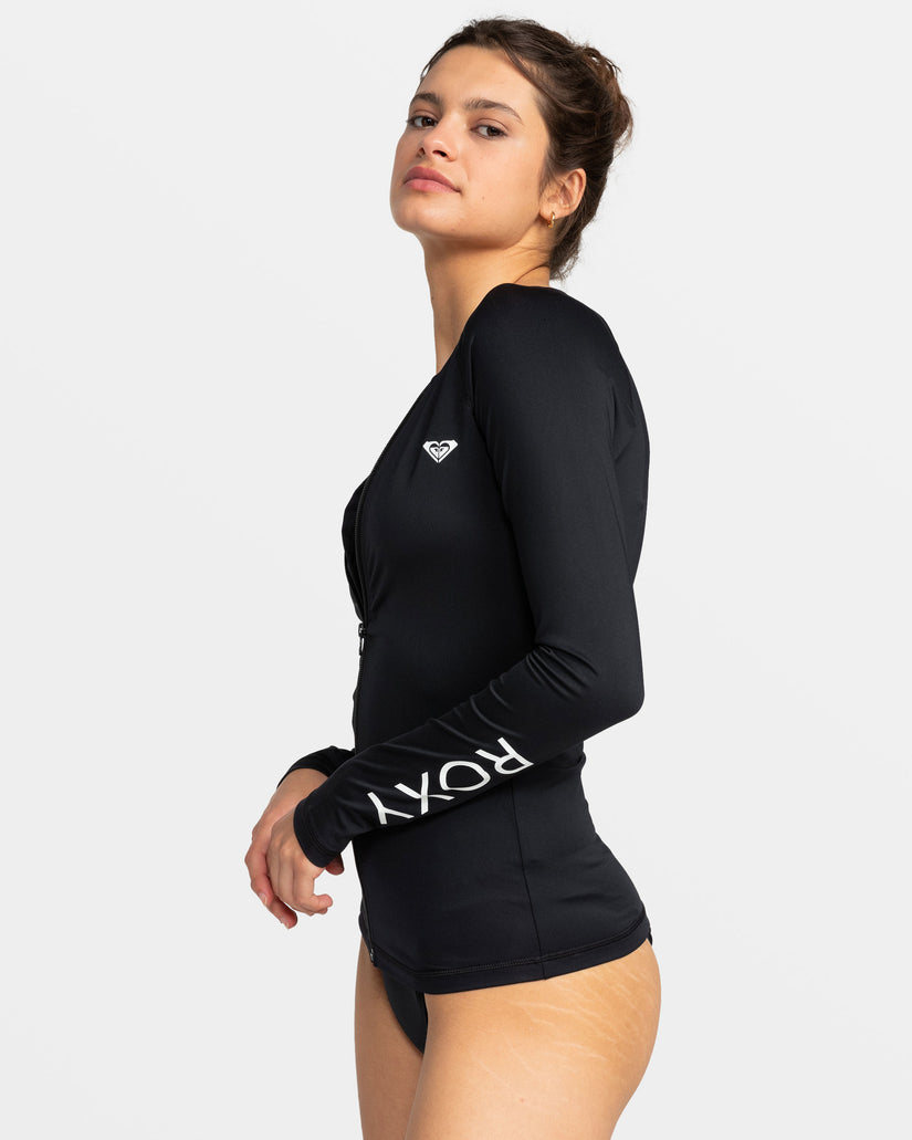 New Essentials Long Sleeve Zip-Up Rashguard - Anthracite