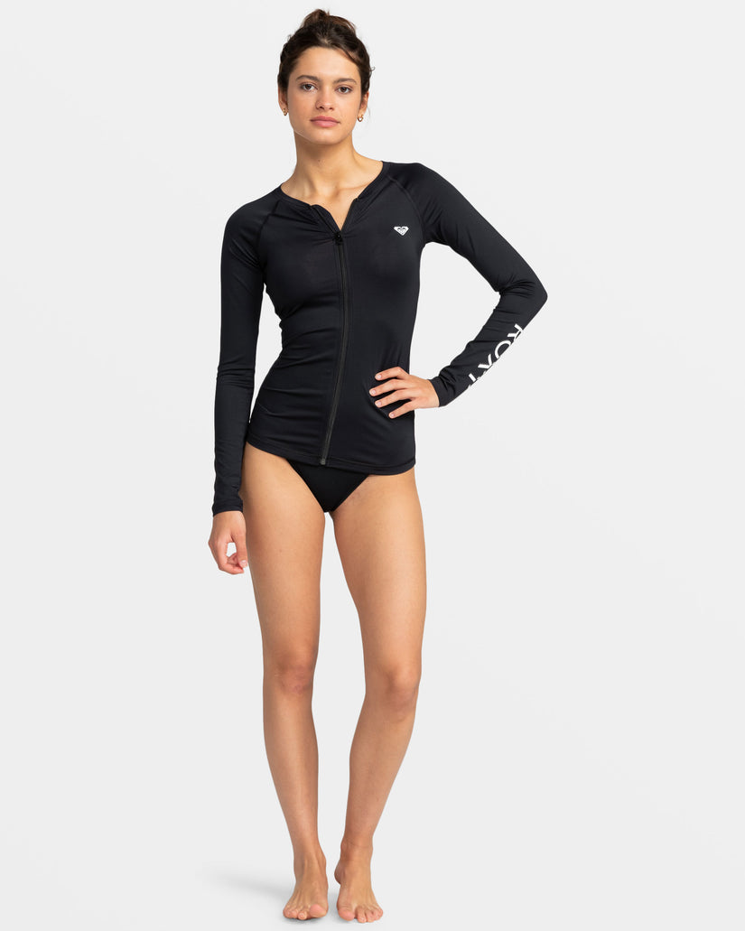 New Essentials Long Sleeve Zip-Up Rashguard - Anthracite