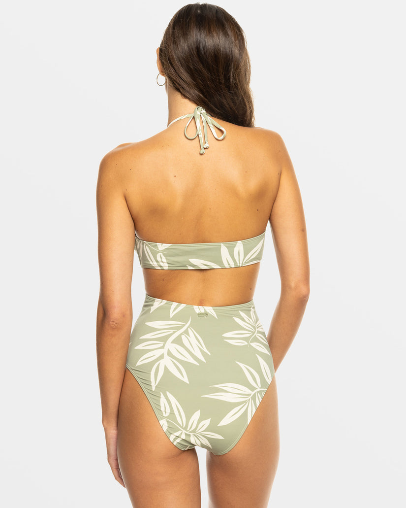 Beach Classics Fashion One Piece Swimsuit - Oil Green Leavin