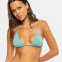 Beach Classics Tiki Triangle Bikini Top - Mineral Blue