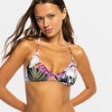 Beach Classics Strappy Bra Bikini Top - Anthracite Moody Tropical Swim