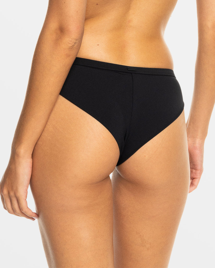 Roxy Pro The Snap Turn Cheeky Bikini Bottoms - Anthracite