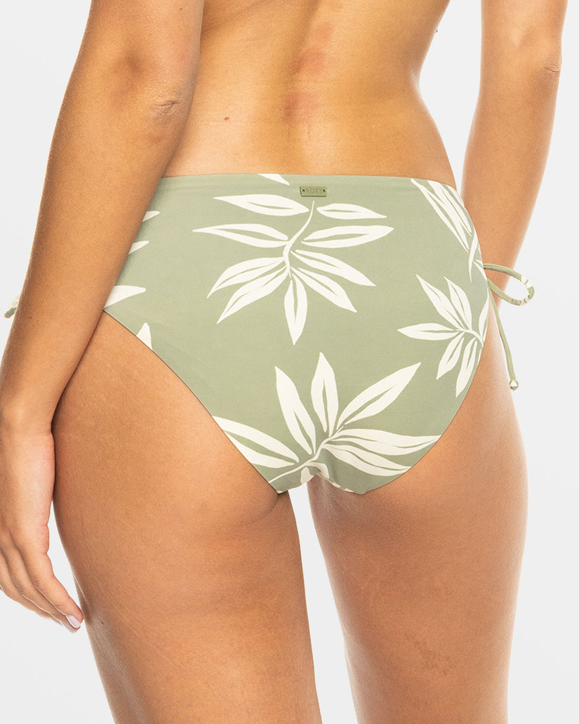 Beach Classics Hipster Ties Bikini Bottom - Oil Green Leavin