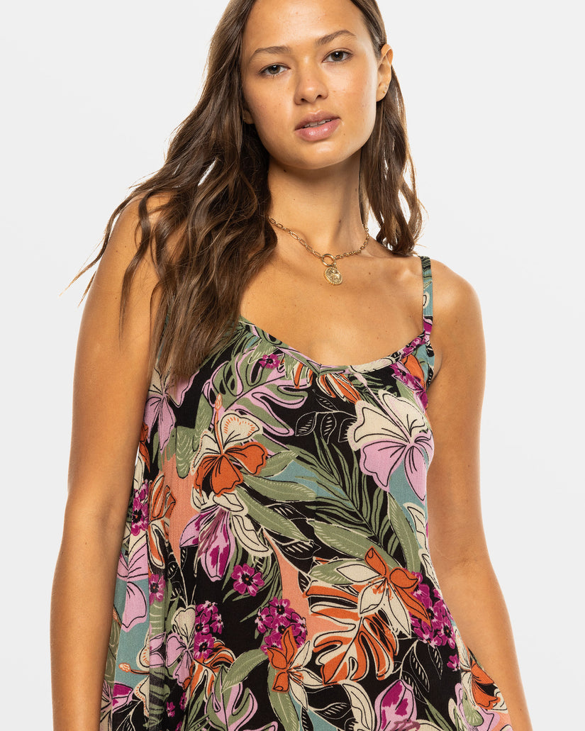 Spring Adventure Short Dress - Anthracite Moody Tropical Swim