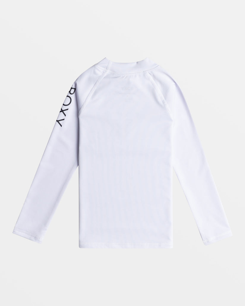 Girls 2-7 Whole Hearted Long Sleeve UPF 50 Rashguard - Bright White