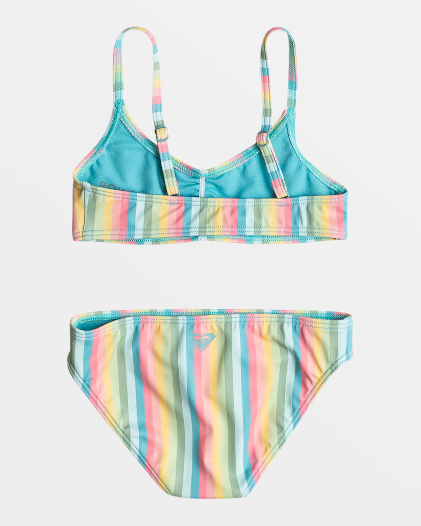 Girls 2-7 Rainbow Stripe Bralette Bikini Set - Maui Blue Rainbow Strip –  Roxy.com