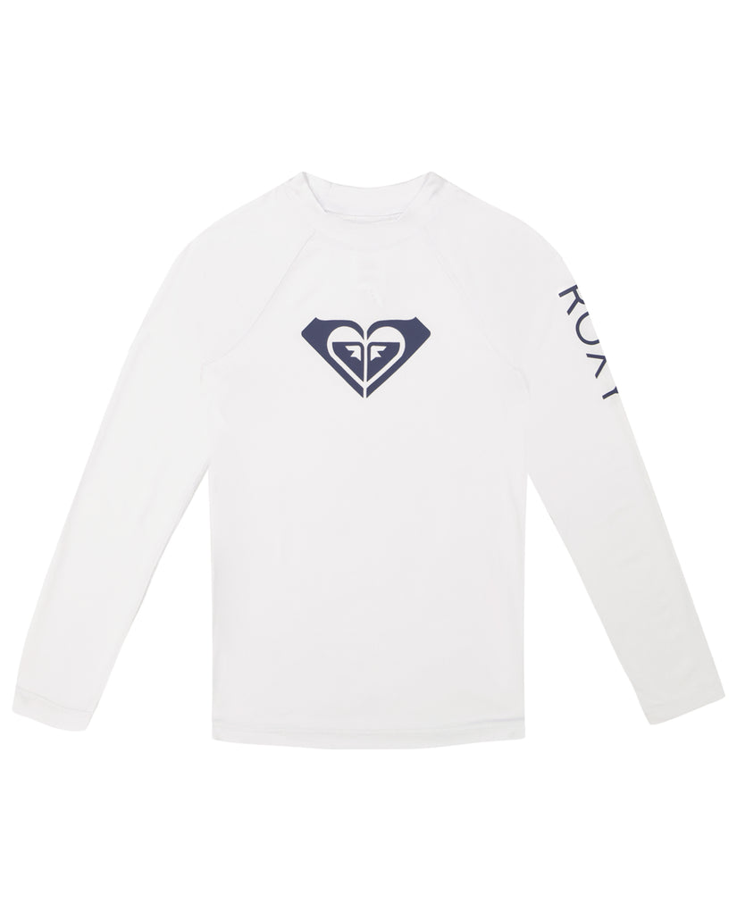 Girls 7-16 Whole Hearted Long Sleeve Rashguard - Bright White