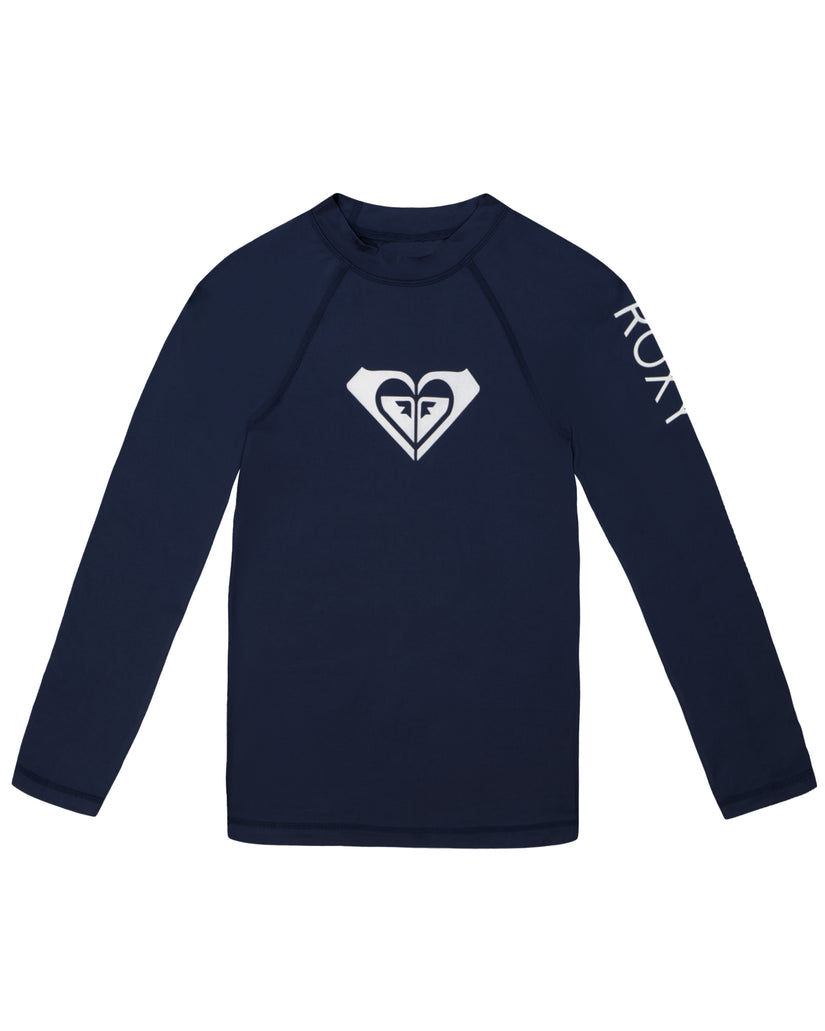 Girls 7-16 Whole Hearted Long Sleeve Rashguard - Mood Indigo