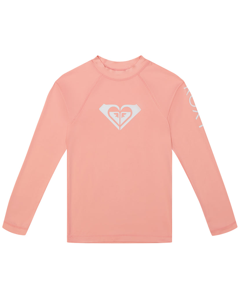 Girls 7-16 Whole Hearted Long Sleeve Rashguard - Candlelight Peach