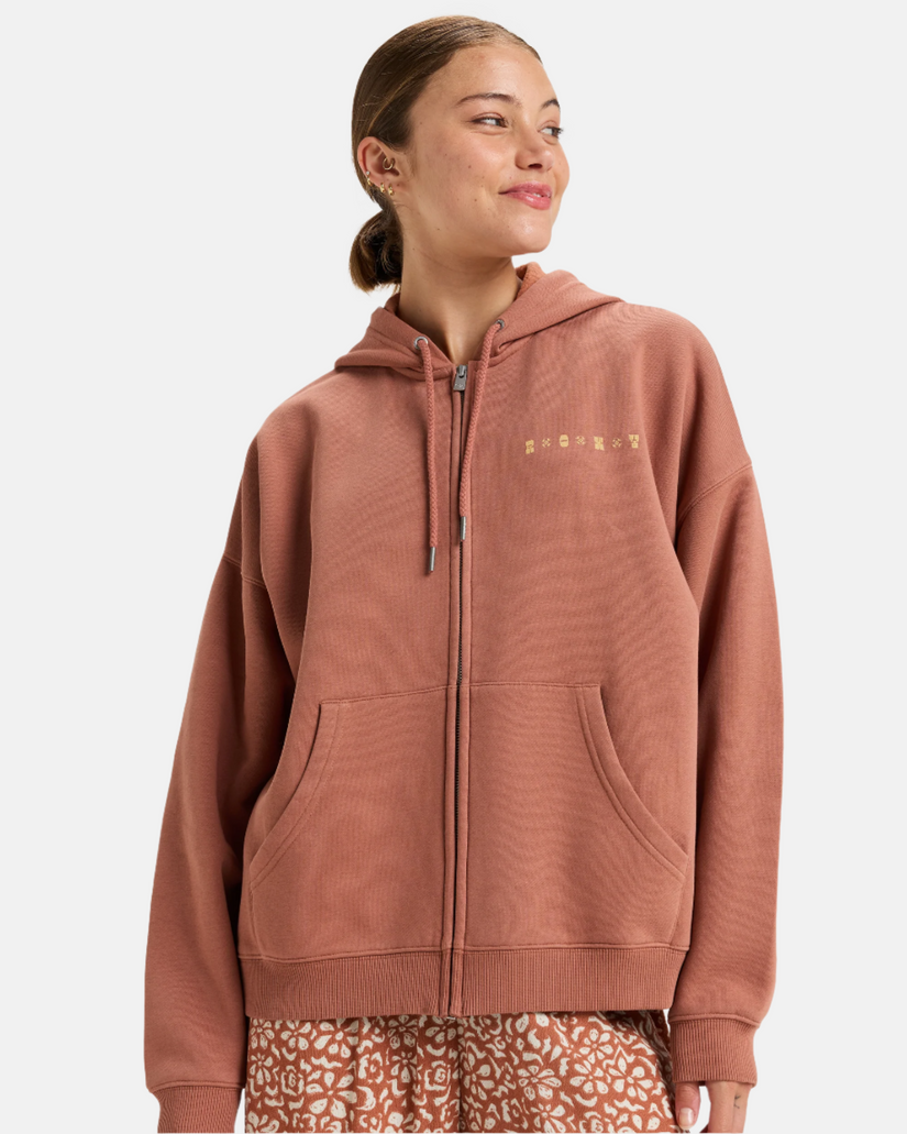 Lineup Oversized Zip Hoodie - Russet